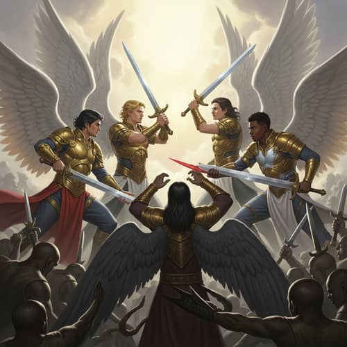 Epic Battle of Archangels and Malevolence Warriors