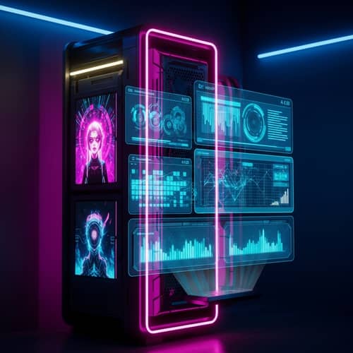 Futuristic Holographic Computer System | Cyberpunk Inspired Design
