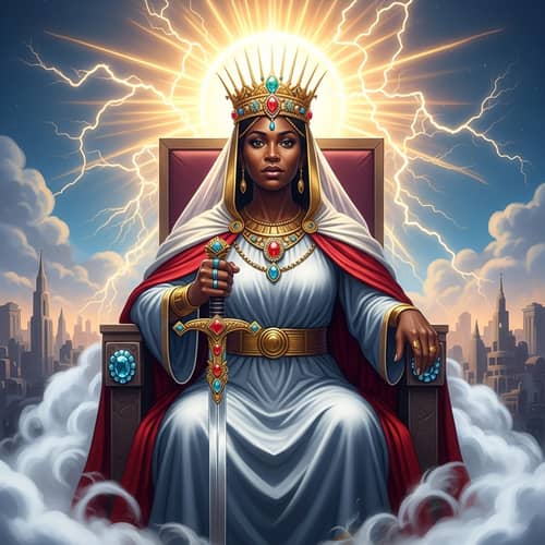 Regal Black Woman on Throne in Utopia | Powerful Scene