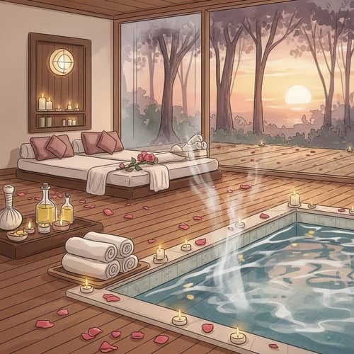 Romantic Spa Ambiance | Watercolor Painting