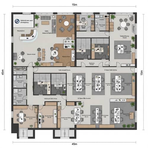 Administrative Office Layout Design for Functionality and Accessibility