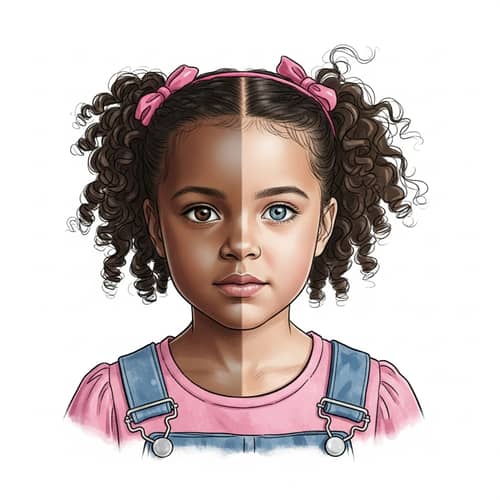 Beautifully Diverse Portrait of a Seven-Year-Old Girl
