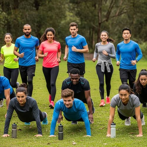 Outdoor Fitness Session with Diverse Athletes | Athletic Training