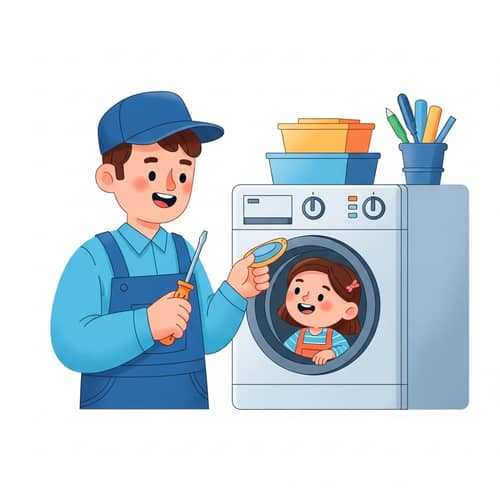 Fun Appliance Technician Illustration for Kids