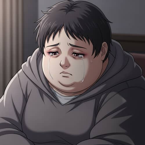 Plump Character Expressing Sadness - Emotional Cartoon Character
