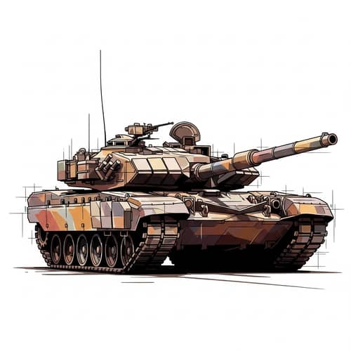Abstract Military Tank Art | Geometric Patterns & Colors
