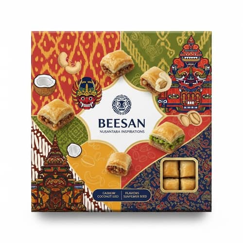 Vibrant Indonesian-Inspired BEESAN Baklava Packaging Design