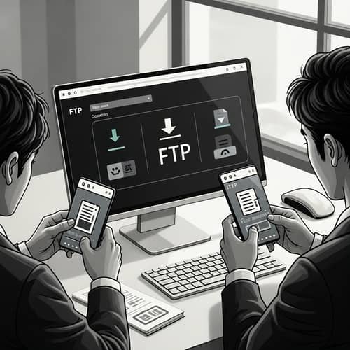 Vintage FTP Client Digital Painting | Intricate Print Fusion