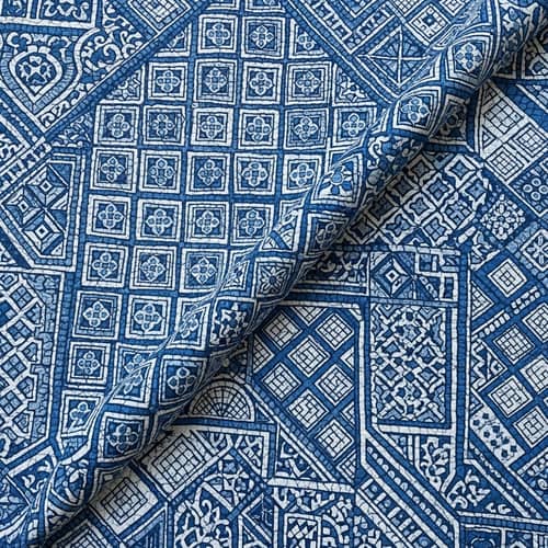 Exquisite Blue and White African Print Quilt - Cultural Heritage Design