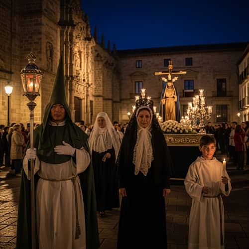 Semana Santa in Spain: Festive Holy Week Procession at Night