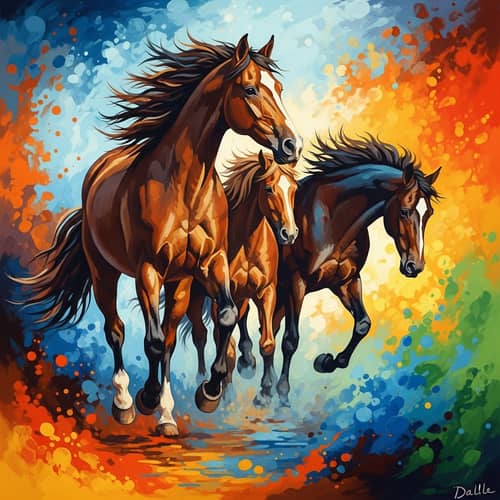 Abstract Horses Art - Graceful and Powerful Imagination