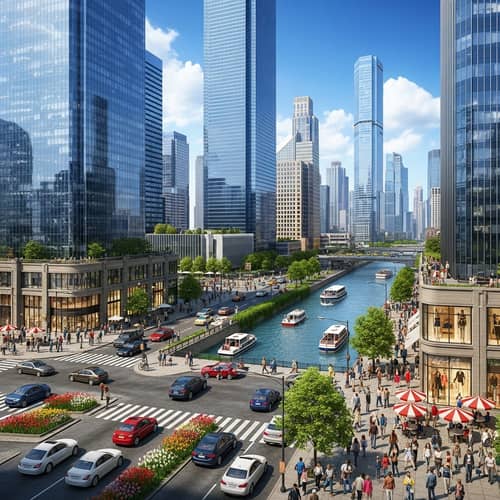 Vibrant Cityscape | Urban Life Essence