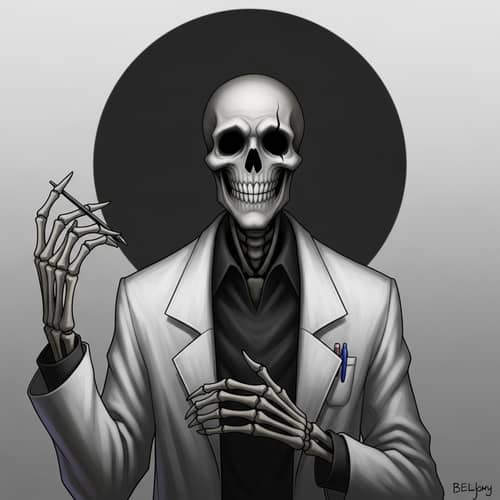 Mysterious Fictional Video Game Character | White Lab Coat Scientist