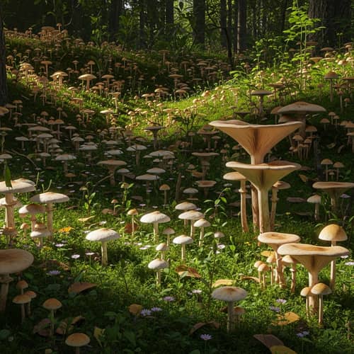 Enchanting Forest of Mushrooms - Natural Wonders