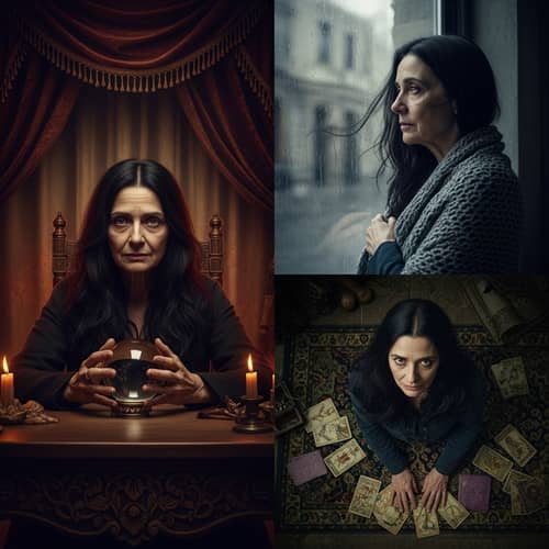 Fortune-Teller Woman Portrait in Varied Backgrounds
