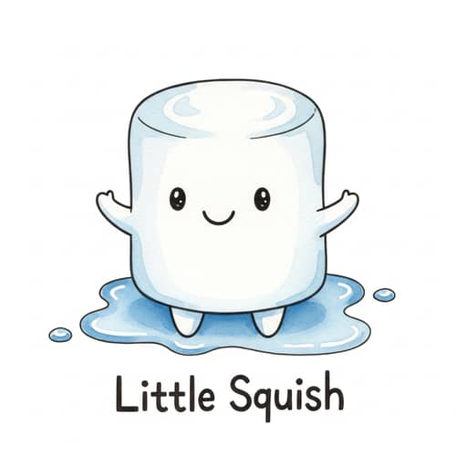Whimsical Watercolor of 'Little Squish' - Childlike Wonder
