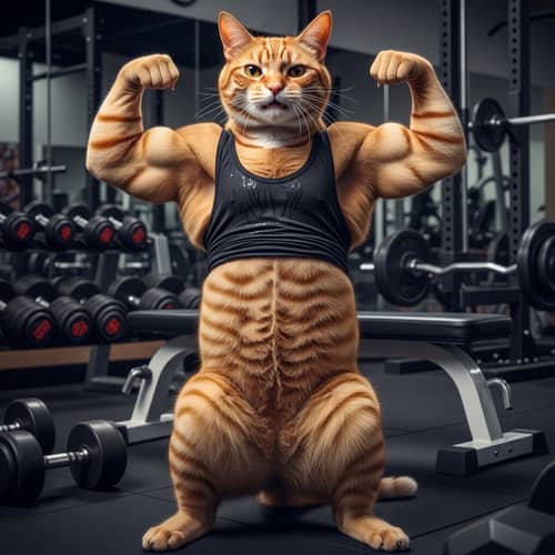 Muscular Cat: Impressive Physique Display