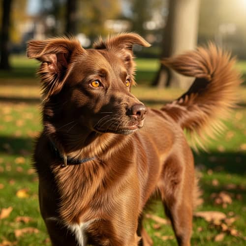 Medium-Sized Dog Enjoying Sunny Park | Healthy and Well-Groomed Coat