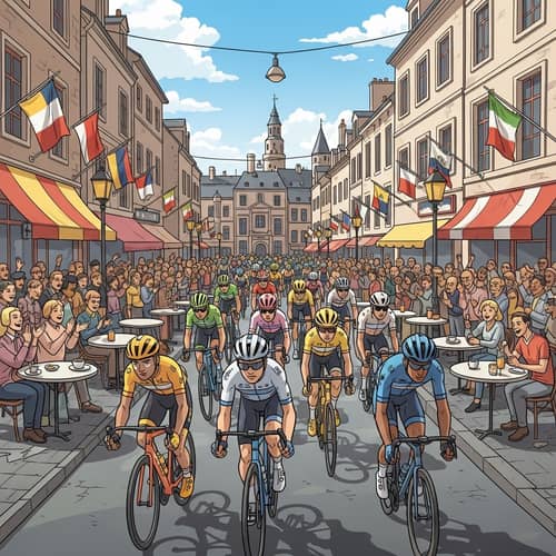 Vibrant Tour de France Stage in a Charming City