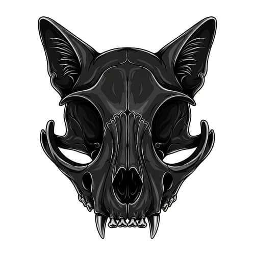 Black Cat Skull: Macabre Feline Aesthetic Design