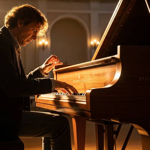 Passionate Pianist Playing Steinway Piano | Elegance in Music