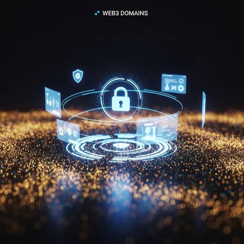 Secure Web Domain | Futuristic Digital Landscape in Neon Colors
