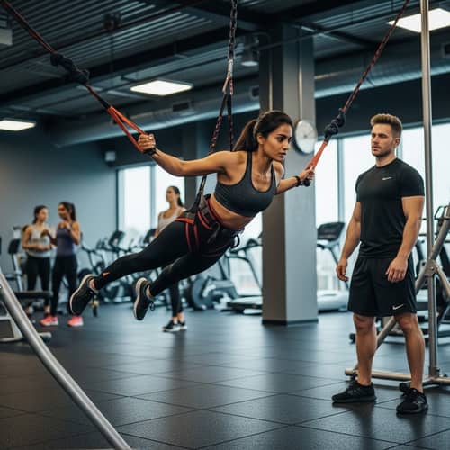 Fitness Center with Bungee Workout | Gym Exercise Equipment