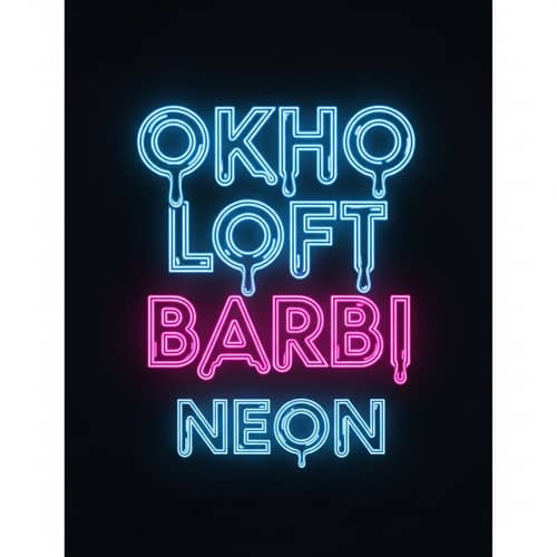 OKHO LOFT BARBI NEON Poster with Liquid Effect