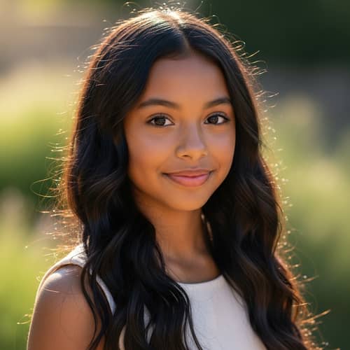 Hispanic Girl with Wavy Black Hair | Stunning Features
