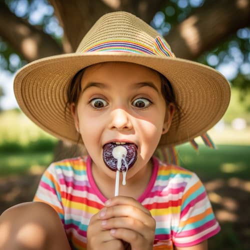 Adorable Girl's Surprising Lollipop Moment