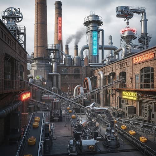 Retro-Futuristic Industrial Factory - A Fascinating Blend