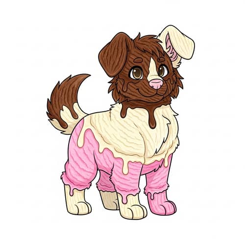 Neapolitan Ice Cream Dog: Whimsical Furry Creation