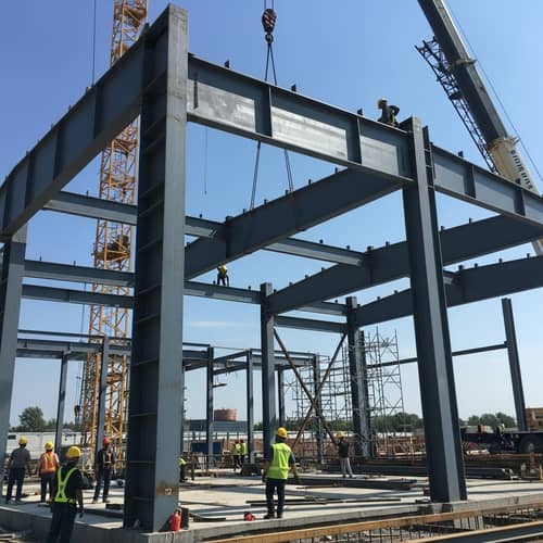 Modern Engineering Excellence: Steel Structure Construction Site