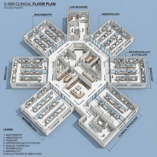 3D Clinical Laboratory Floor Plan Design