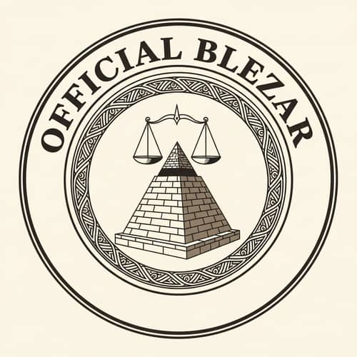 Official Blezar Seal of Authority | Elegant Pyramid & Balanced Scales