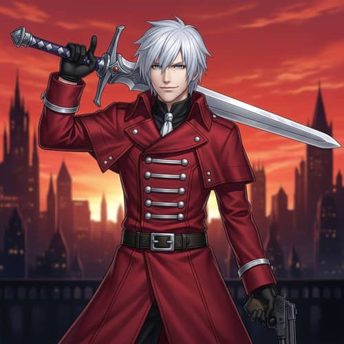 Devil May Cry Dante: Red Coat, Silver Sword & Pistol