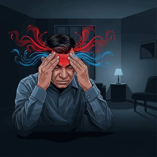 South Asian Man Suffering from Headache - Abstract Image