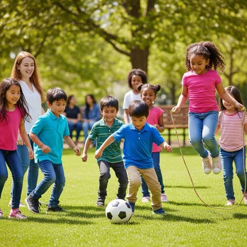 Diverse Children Playing in Park | Exciting Scene of Kids Playing