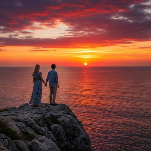 Breathtaking Sunset Over Ocean: Majestic Red, Vibrant Orange, Mellow Yellow