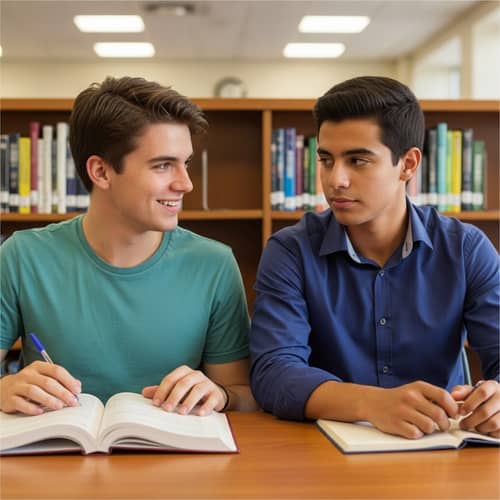 Minh and Khanh: A Heartwarming High School Love Story | School Library Setting