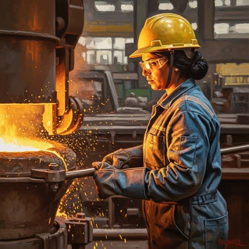 Qatari Woman Working in Iron and Steel Factory | Industrial Art