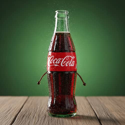 Vibrant Coca-Cola Bottle: A Burst of Personality