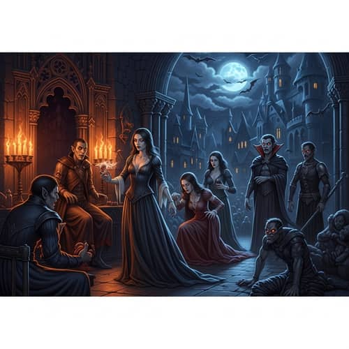 Mythical Origin of Vampires in Vibrant Gothic Art