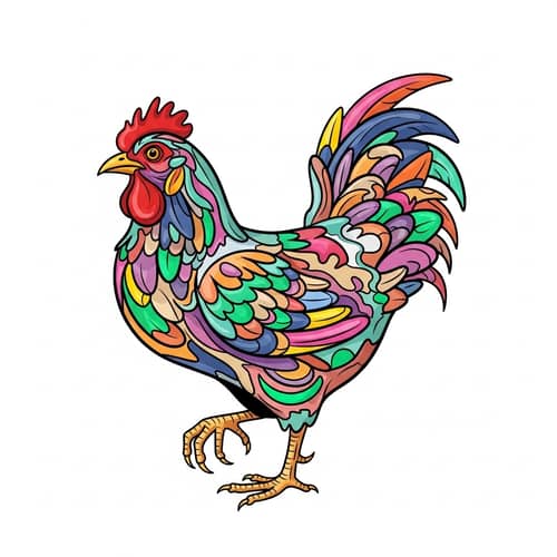 Abstract Chicken Art: Visual Exploration of Shape & Color