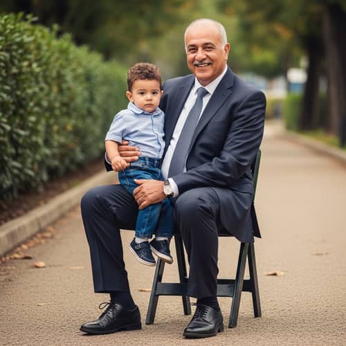 Middle-Eastern Father Figure in Formal Outfit | Expressions of Joy & Pride