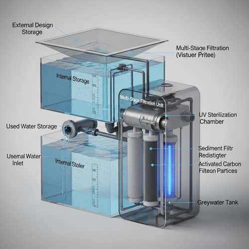 3D Model of Water Capture, Filtration & Redistribution System