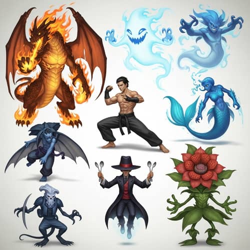 Imaginary Pokemon Team Featuring Charizard, Gengar, Vaporeon & More