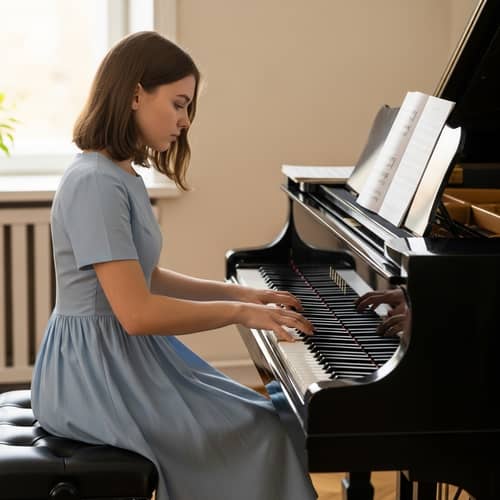Teenage Girl Learning Piano: Mastering the Art of Music