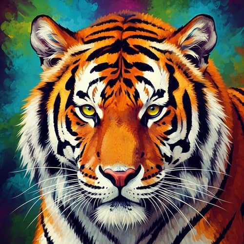 Bold Abstract Tiger Art | Vibrant Colors & Dreamlike Textures