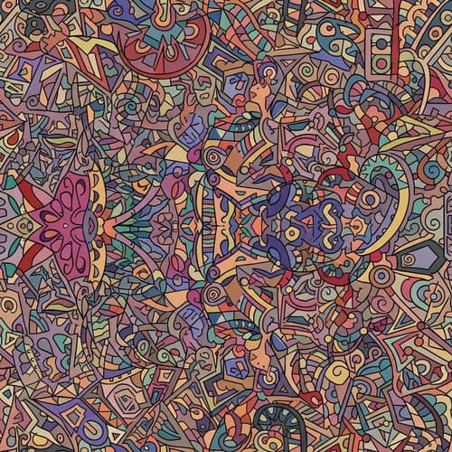 Abstract Pattern Design with Colorful Shapes